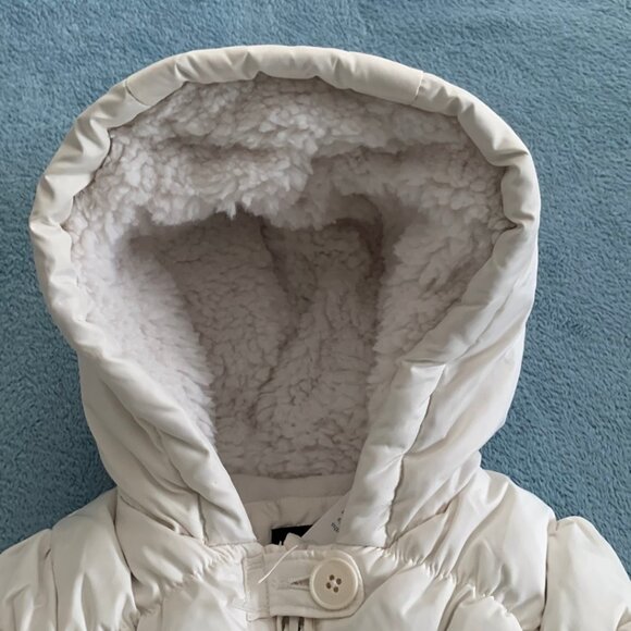 GAP Baby Gap Warmest Puffer Snow Suit/ Snowsuit in Ivory Frost 0-6 mo NWT - Picture 6 of 13